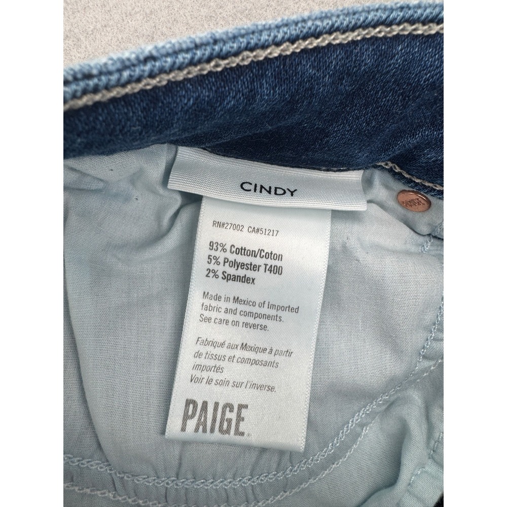 Paige Cindy High Rise Straight Leg Jeans Womens 28 (29x28) Blue Stretch Denim - Picture 4 of 10
